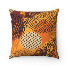 Load image into Gallery viewer, OVAL AFRICAN PRINTS- Faux Suede Square Pillow
