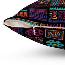 Load image into Gallery viewer, &quot;COLORFUL AFRICAN PATTERNS&quot; Spun Polyester Square Pillow
