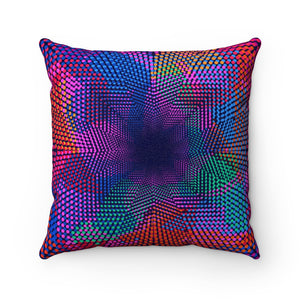 RGB DOTS- Faux Suede Square Pillow