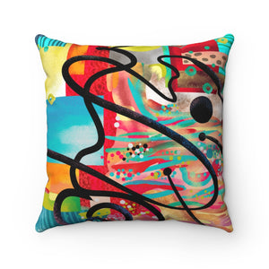 "SIGN HERE"-  Spun Polyester Square Pillow