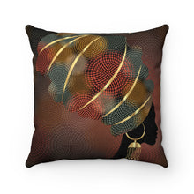 Load image into Gallery viewer, AFRICAN PRINCESS- Faux Suede Square Pillow