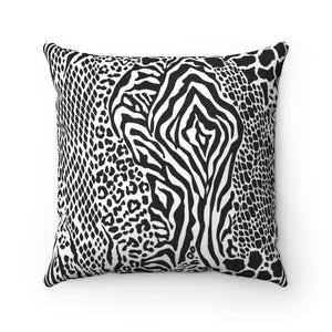 AFRICAN ANIMAL PRINTS- Faux Suede Square Pillow