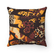 Load image into Gallery viewer, LEOPARDS DEN- Faux Suede Square Pillow