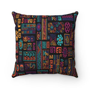 "COLORFUL AFRICAN PATTERNS" Spun Polyester Square Pillow