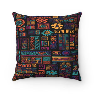 "COLORFUL AFRICAN PATTERNS" Spun Polyester Square Pillow